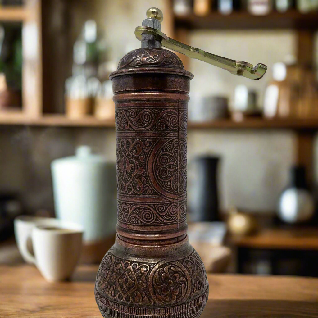 Old Fashioned Copper Coffee Mill