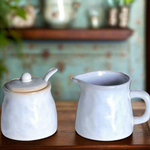 Whitewashed Ceramic Sugar & Creamer Set