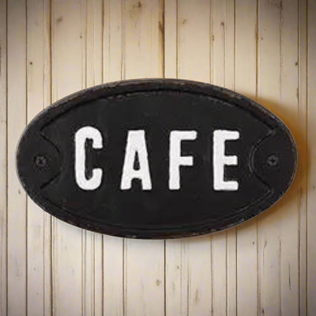 Cast Iron Cafe Sign