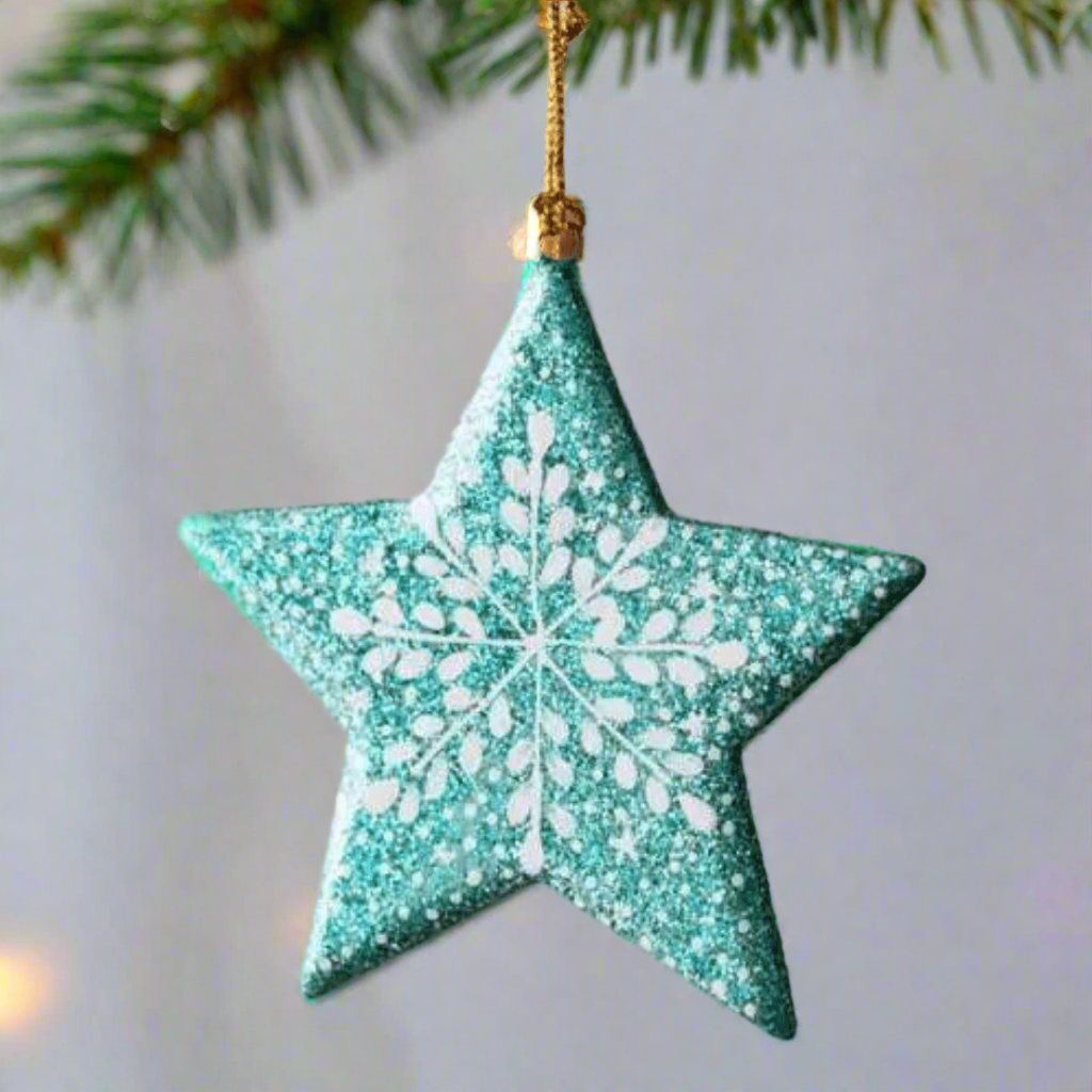 Turquoise Snowflake Ornament