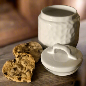 White Dimpled Farmhouse Canister