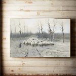 Antique Sheep Farmhouse Art Print