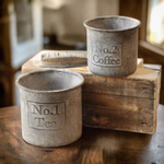 Galvenized No. Canisters  (Set of 2)