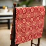 Lovers Knot Red/Tan Table Square