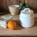 White Dimpled Farmhouse Canister