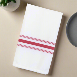 Red Stripe Bistro Napkins - Set of 12