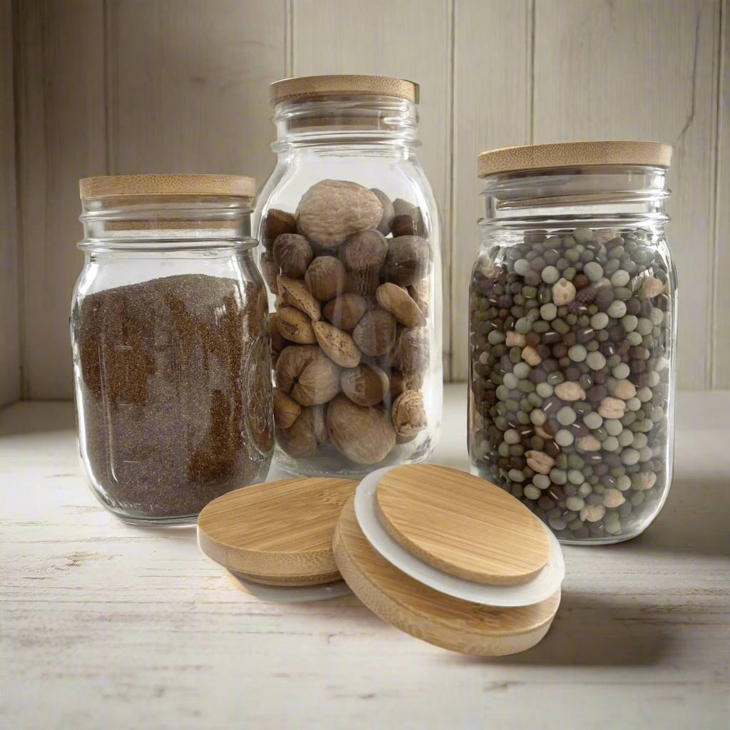 Wood Mason Jar Lids - Set of 2