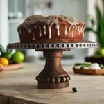 Beaded Wood Cake Stand/Pedestal