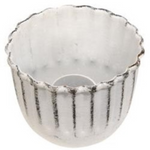 White Fluted Taper Candle Cup