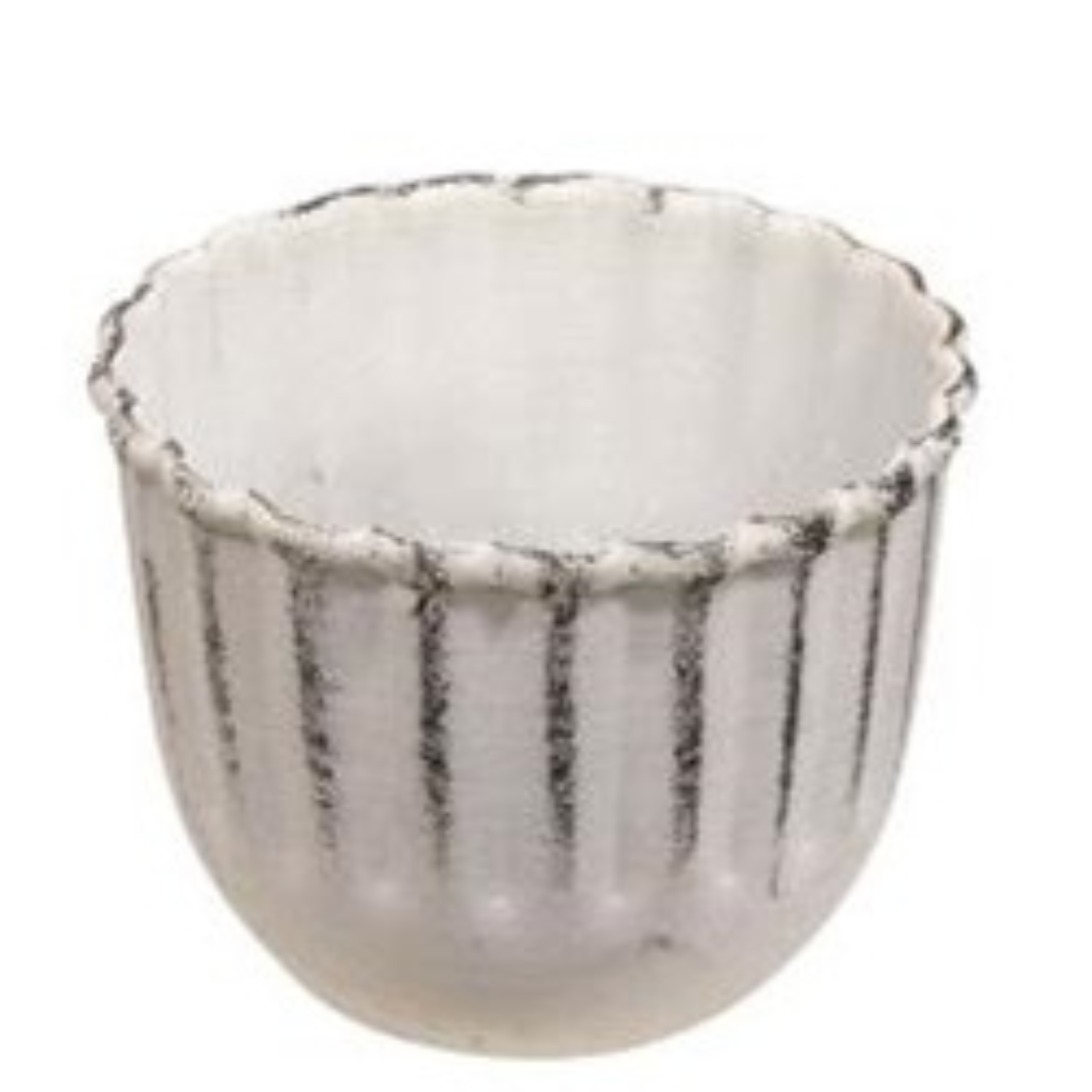 White Fluted Taper Candle Cup