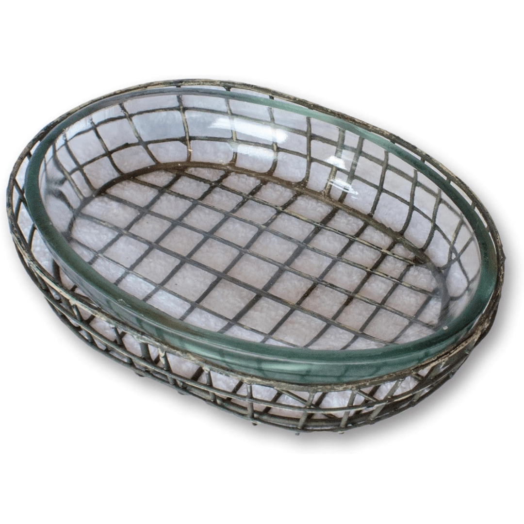 Oval Soap Dish with Glass Liner