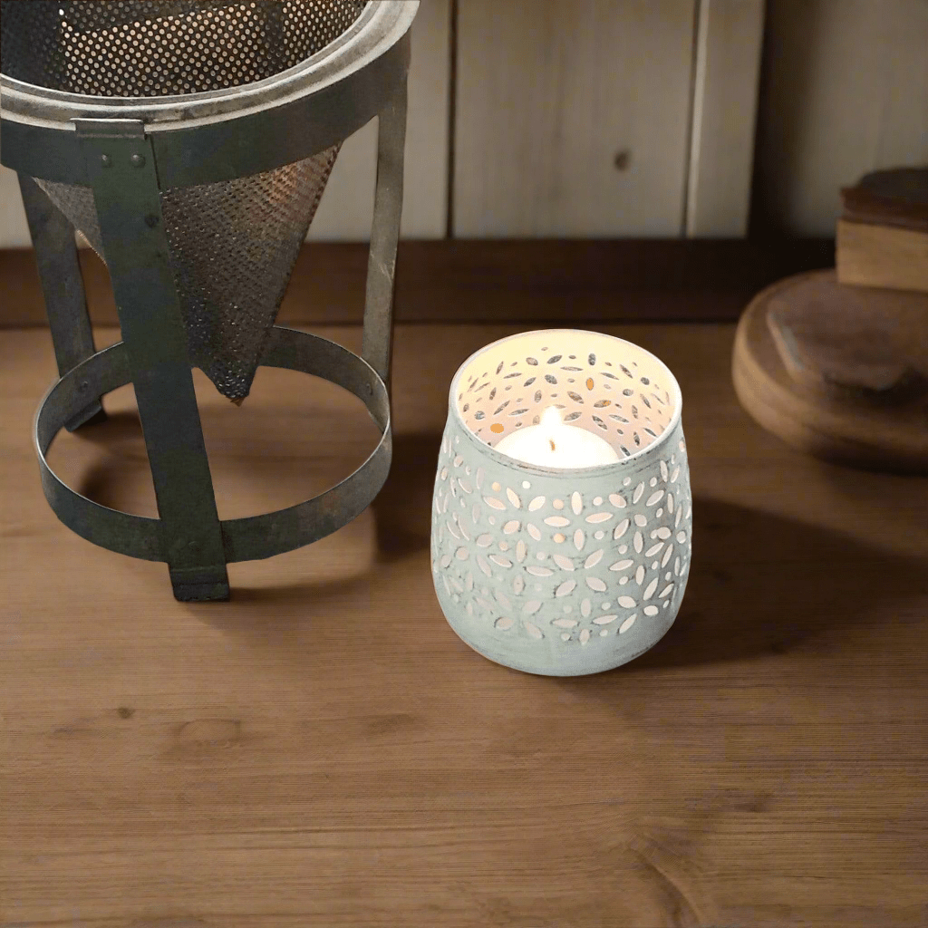 White Cottage Candle Lantern