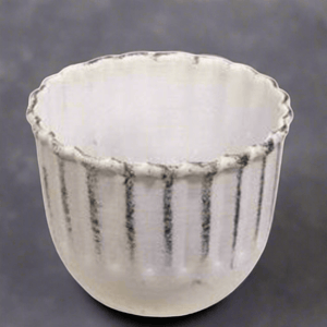 White Fluted Taper Candle Cup