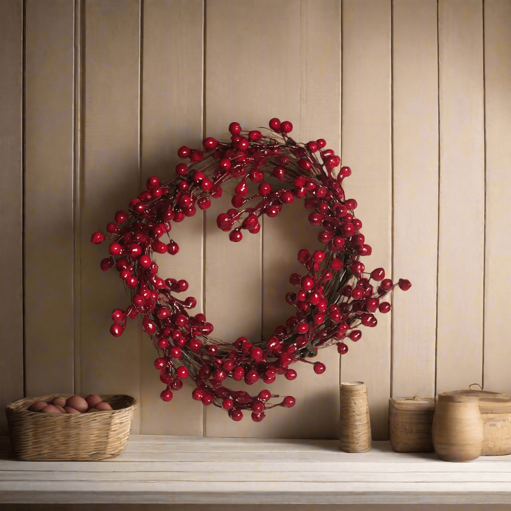 Red Berries Wreath and Candle Ring