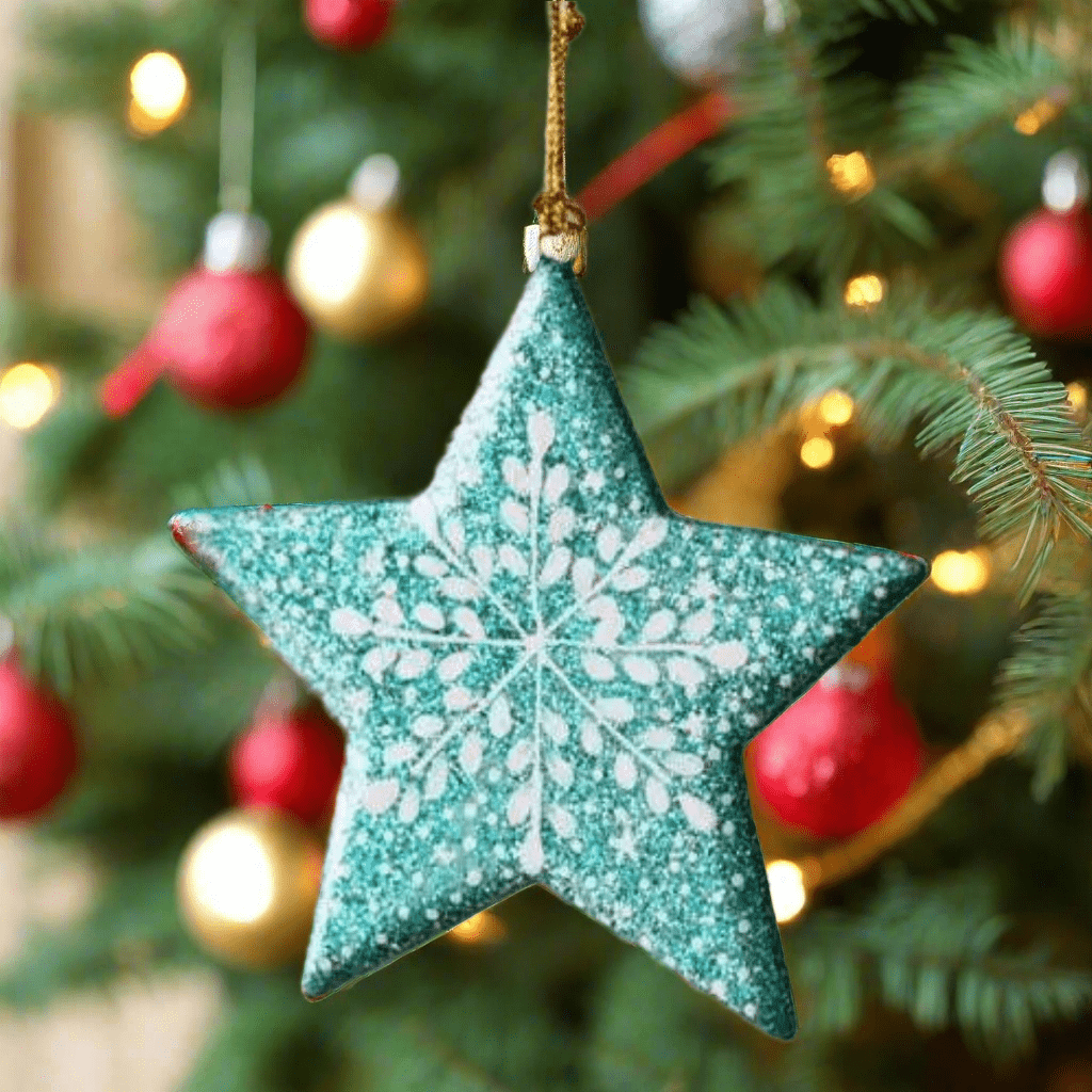 Turquoise Snowflake Ornament