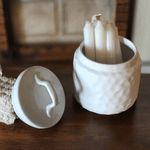 White Dimpled Farmhouse Canister