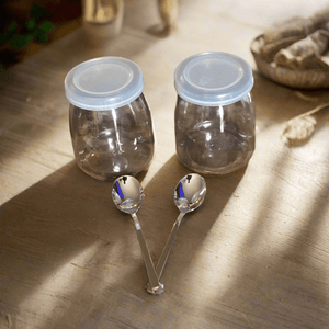 Vintage Style Dessert Jar and Demitasse Spoon Set