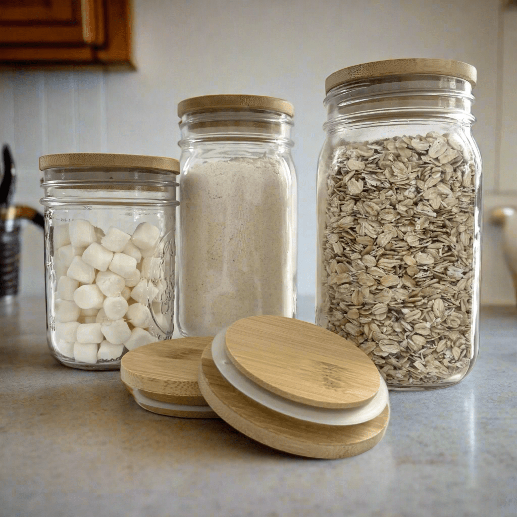 Wood Mason Jar Lids - Set of 2