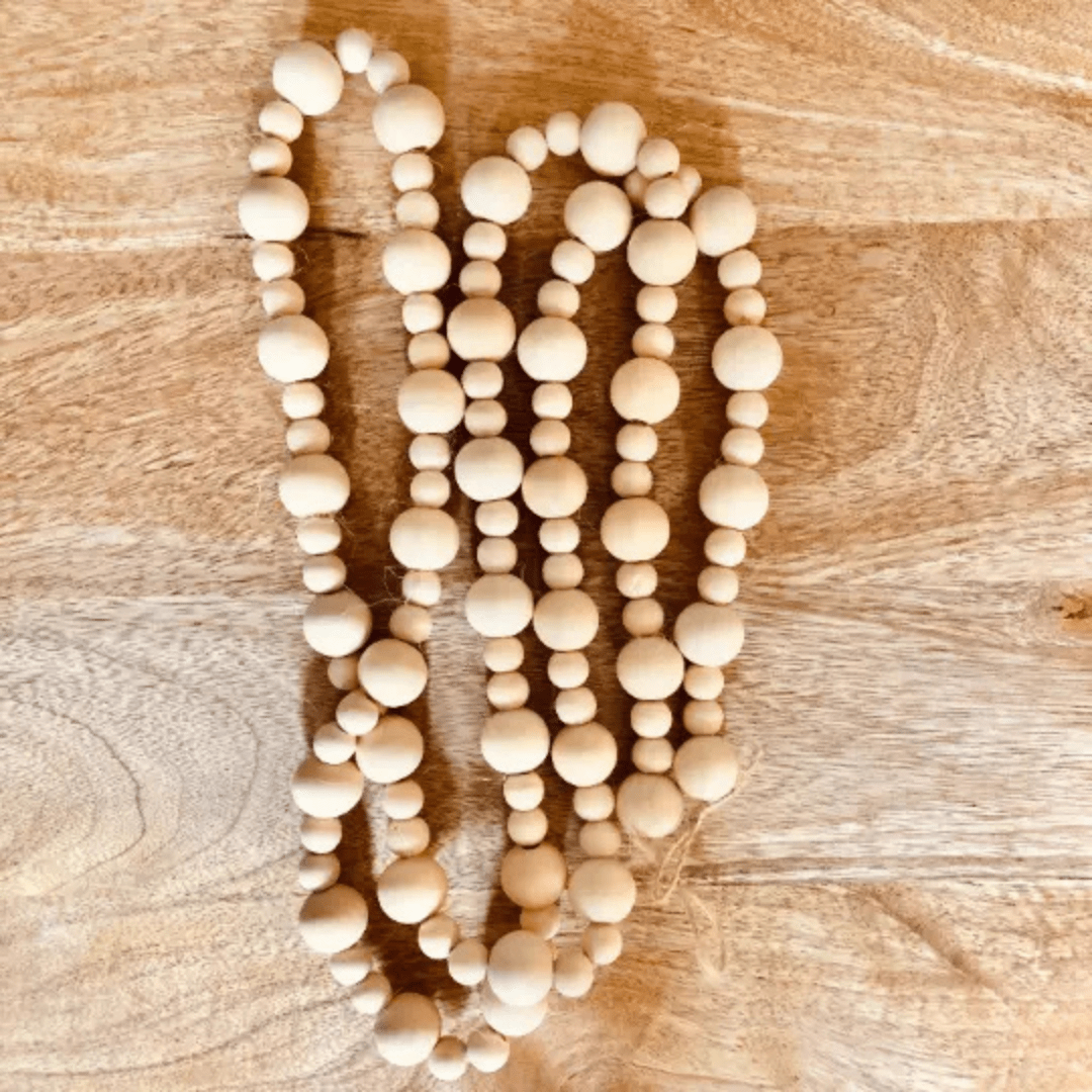 Natural Wood Bead Garland