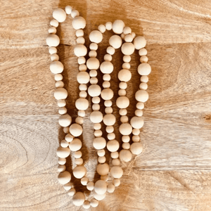 Natural Wood Bead Garland