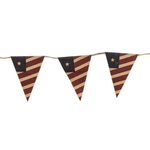 Rustic Burlap American Flag Banner