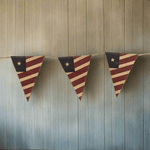 Rustic Burlap American Flag Banner