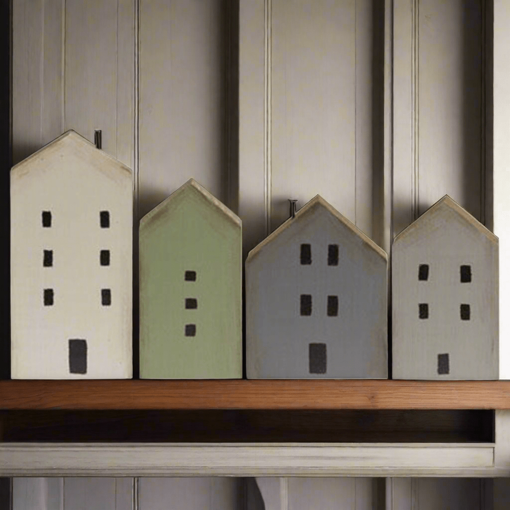 Primitive House Shelf Sitters - Set of 4