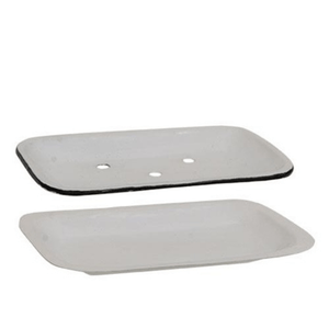 White Enamel Flat Soap Dish