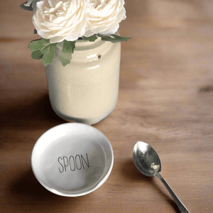 White Ceramic Spoon Rest