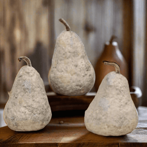 Rustic Cement Pears - 3 Asstd