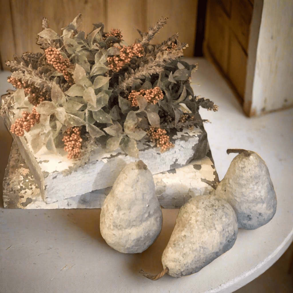 Rustic Cement Pears - 3 Asstd