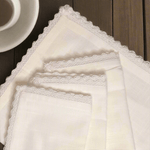 White Cotton & Lace Napkins - Set of 4