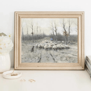 Antique Sheep Farmhouse Art Print