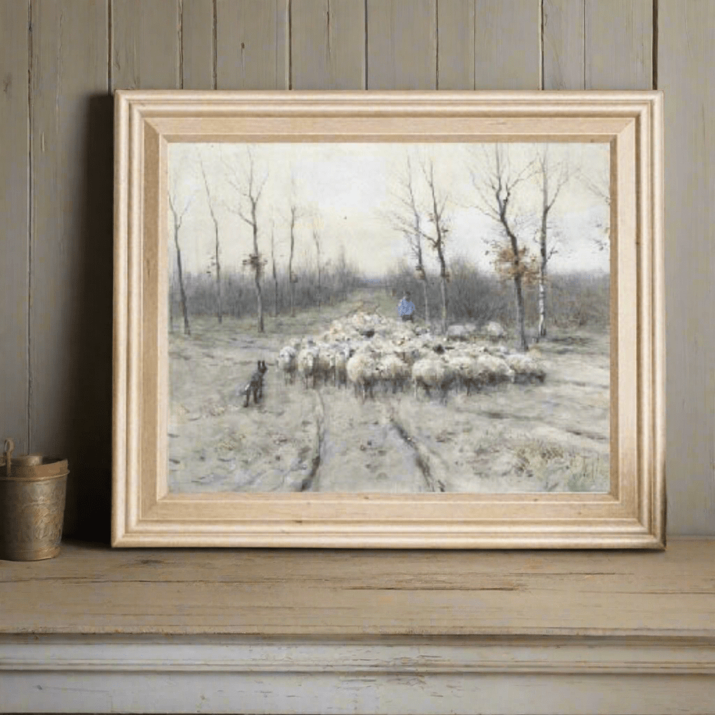 Antique Sheep Farmhouse Art Print