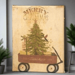 Christmas Tree in Wagon Canvas Print