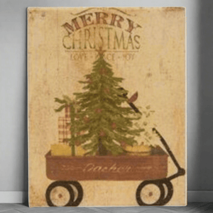 Christmas Tree in Wagon Canvas Print