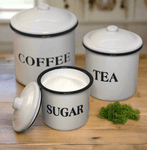 White Enamel Canister Set