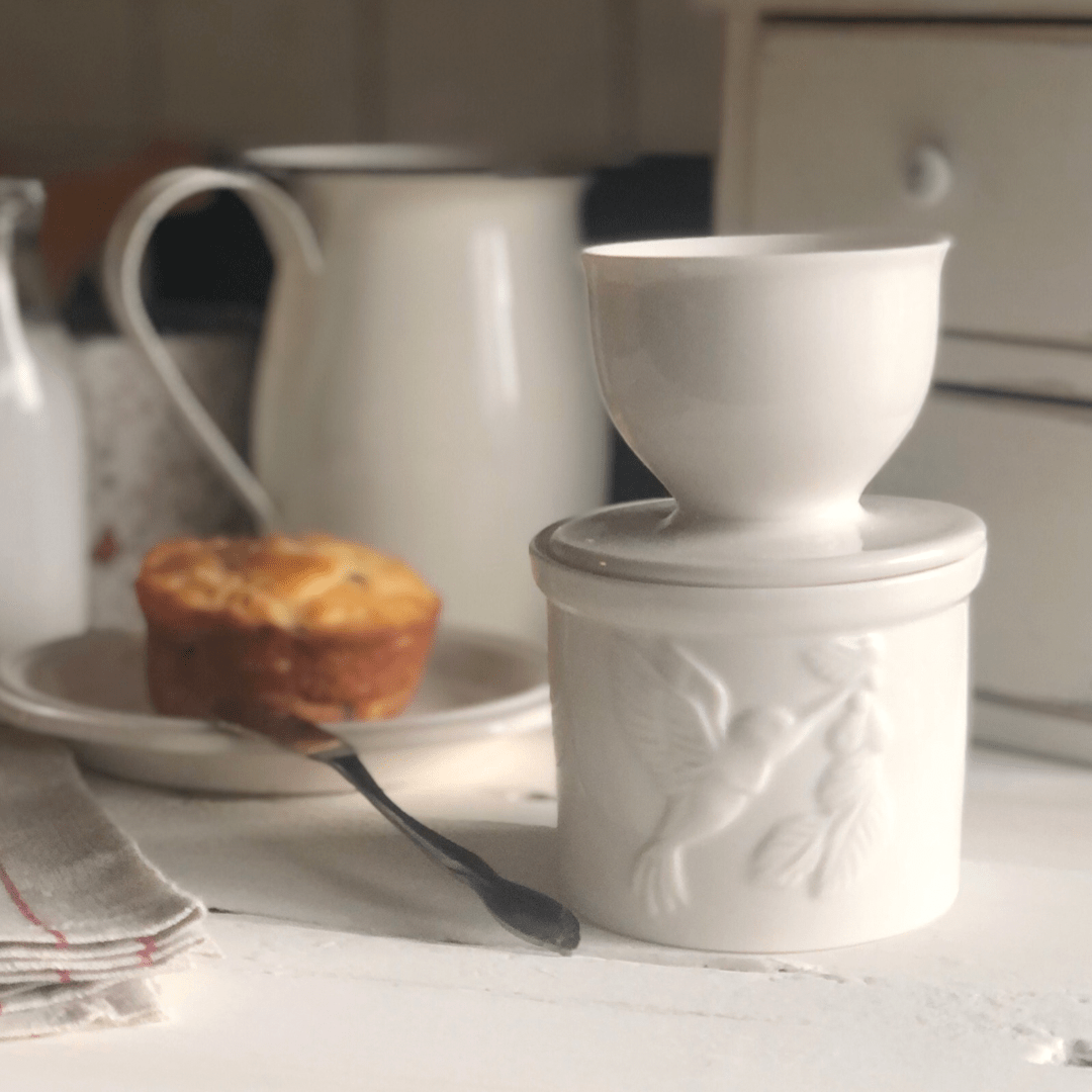 French Style Butter Keeper - Hummingbird