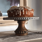Beaded Wood Cake Stand/Pedestal