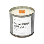 Galvanized Wood Wick Soy Candle - Farmhouse Streusel