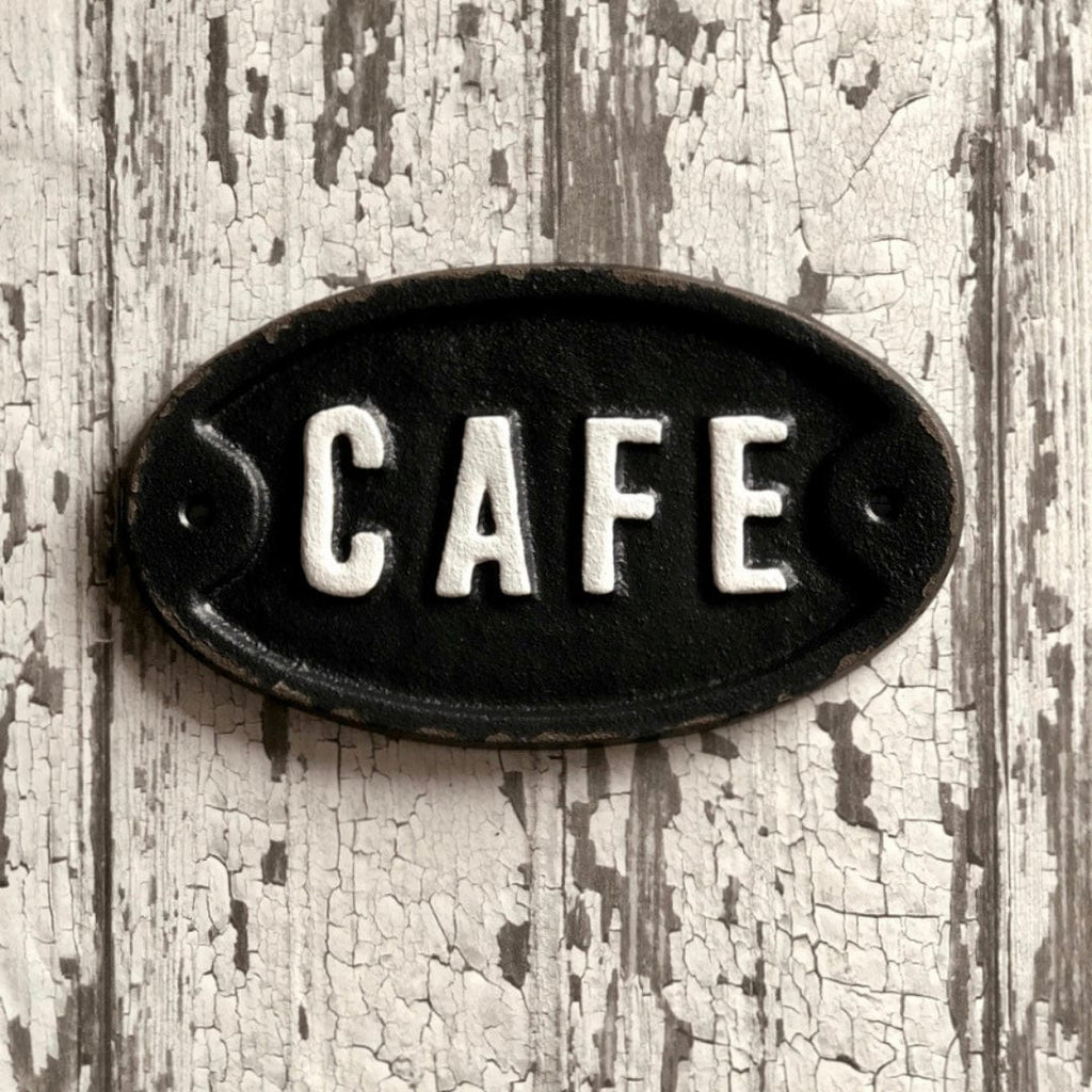 Cast Iron Cafe Sign