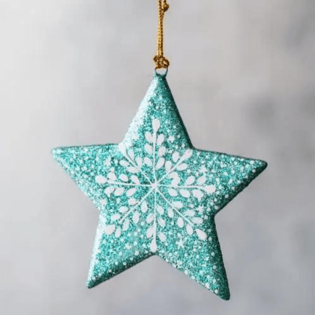Turquoise Snowflake Ornament