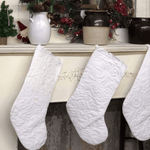 White Quilt and Ruffles Stocking