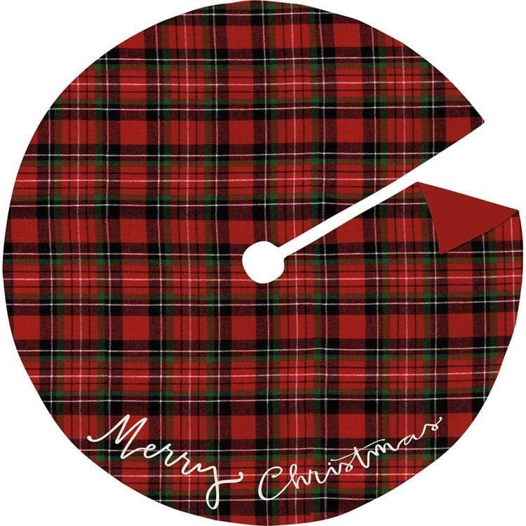 Merry Christmas Plaid Tree Skirt