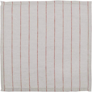 Country Red Striped Linen Napkins - Set of 6