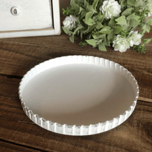White Distressed Fluted Tray