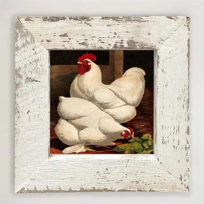Farm Life Wall Art - White Rooster