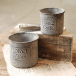 Galvenized No. Canisters  (Set of 2)