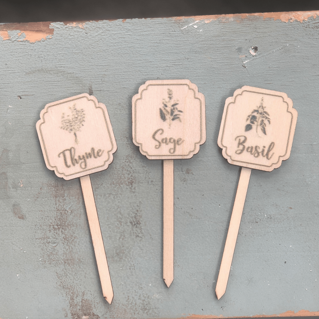 Wood Herb Pot Markers - Set of 3