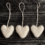 Felted Wool Mini Heart Ornaments